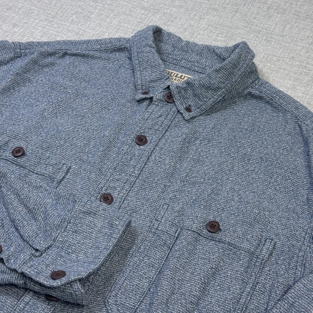 Duluth Trading Co. Button-Up Flannel Shirt Mens 2XLT Slim Fit Blue Long Sleeve